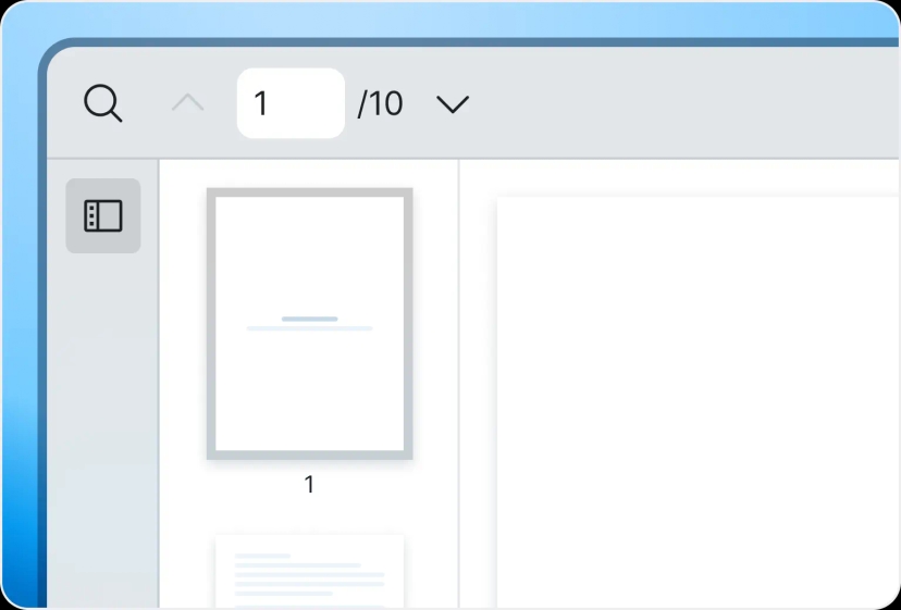 An image which shows users can navigate in the PDF document with thumbnail feature via React PDF