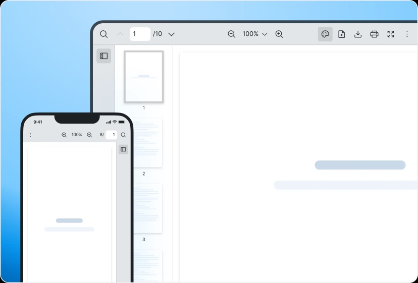 An image which shows that React PDF can render responsively across different screen sizes